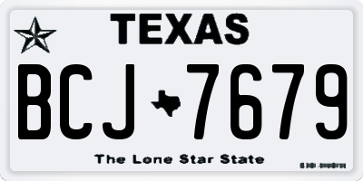 TX license plate BCJ7679