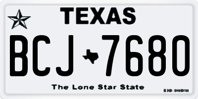 TX license plate BCJ7680