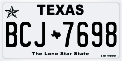 TX license plate BCJ7698