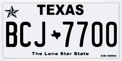 TX license plate BCJ7700