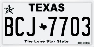 TX license plate BCJ7703