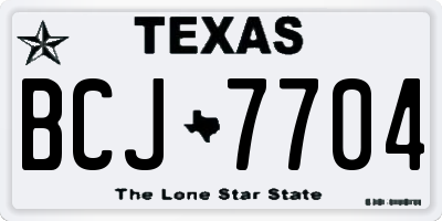 TX license plate BCJ7704