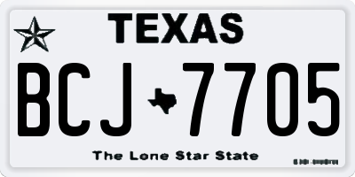 TX license plate BCJ7705