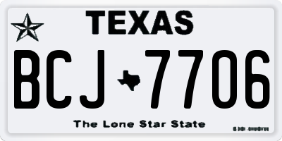 TX license plate BCJ7706