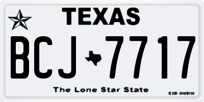 TX license plate BCJ7717