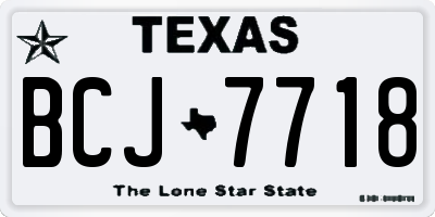 TX license plate BCJ7718