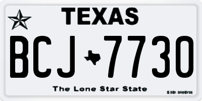 TX license plate BCJ7730