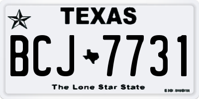 TX license plate BCJ7731