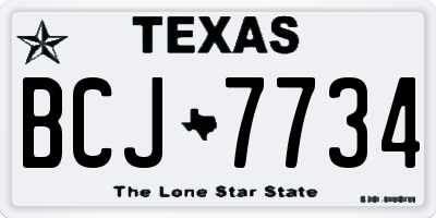 TX license plate BCJ7734