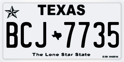 TX license plate BCJ7735
