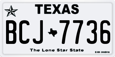 TX license plate BCJ7736