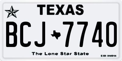 TX license plate BCJ7740