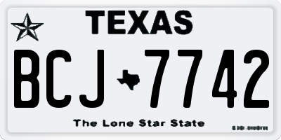 TX license plate BCJ7742