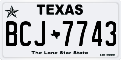 TX license plate BCJ7743