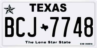 TX license plate BCJ7748
