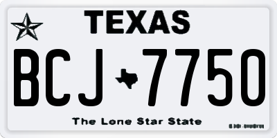 TX license plate BCJ7750