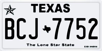 TX license plate BCJ7752