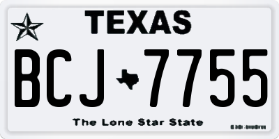 TX license plate BCJ7755