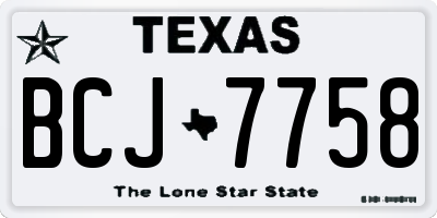 TX license plate BCJ7758