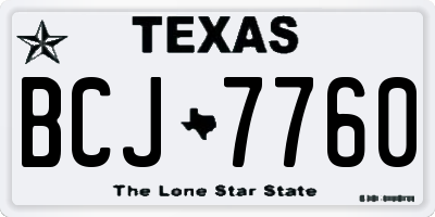 TX license plate BCJ7760