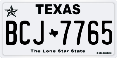 TX license plate BCJ7765