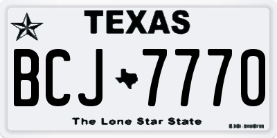 TX license plate BCJ7770