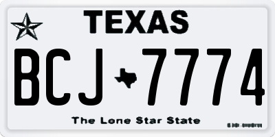 TX license plate BCJ7774