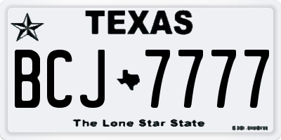 TX license plate BCJ7777