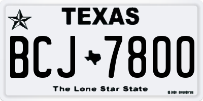 TX license plate BCJ7800