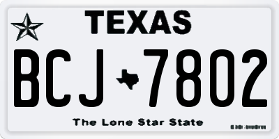 TX license plate BCJ7802