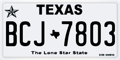TX license plate BCJ7803
