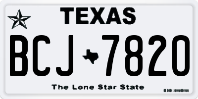 TX license plate BCJ7820