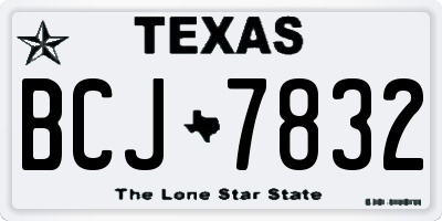 TX license plate BCJ7832