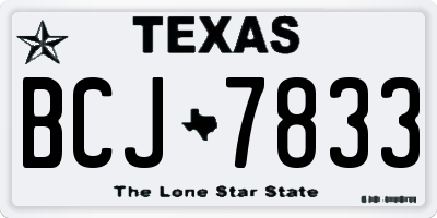 TX license plate BCJ7833