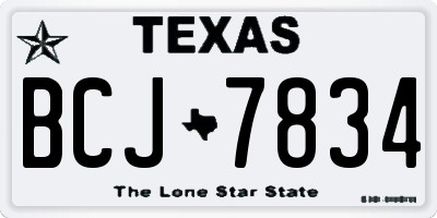 TX license plate BCJ7834