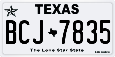 TX license plate BCJ7835