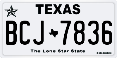 TX license plate BCJ7836