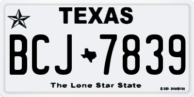 TX license plate BCJ7839