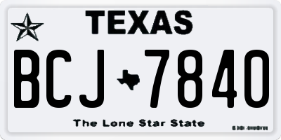 TX license plate BCJ7840