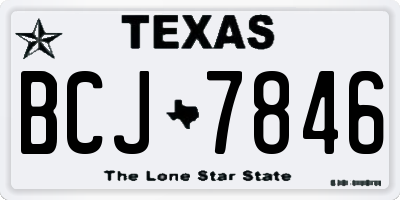 TX license plate BCJ7846