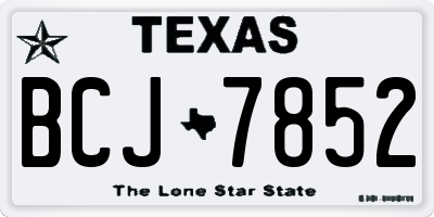 TX license plate BCJ7852