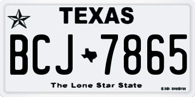 TX license plate BCJ7865