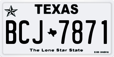 TX license plate BCJ7871