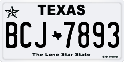 TX license plate BCJ7893