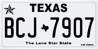 TX license plate BCJ7907