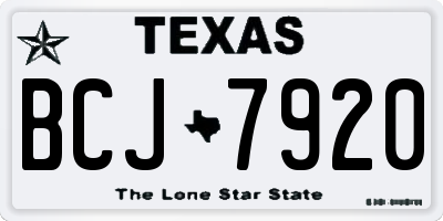 TX license plate BCJ7920