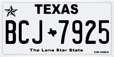 TX license plate BCJ7925