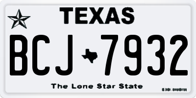 TX license plate BCJ7932
