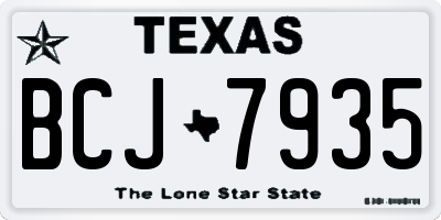 TX license plate BCJ7935