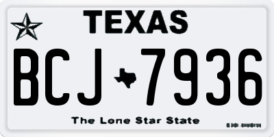 TX license plate BCJ7936